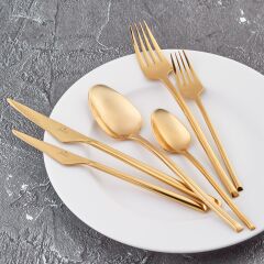 JUMBO 5500 12 KİŞİLİK 84 PARÇA TİTANYUM GOLD ÇATAL KAŞIK BIÇAK TAKIMI 500.01.01.6940