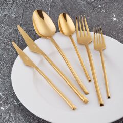 JUMBO 5500 12 KİŞİLİK 84 PARÇA TİTANYUM GOLD ÇATAL KAŞIK BIÇAK TAKIMI 500.01.01.6940