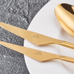 JUMBO 5500 12 KİŞİLİK 84 PARÇA TİTANYUM GOLD ÇATAL KAŞIK BIÇAK TAKIMI 500.01.01.6940