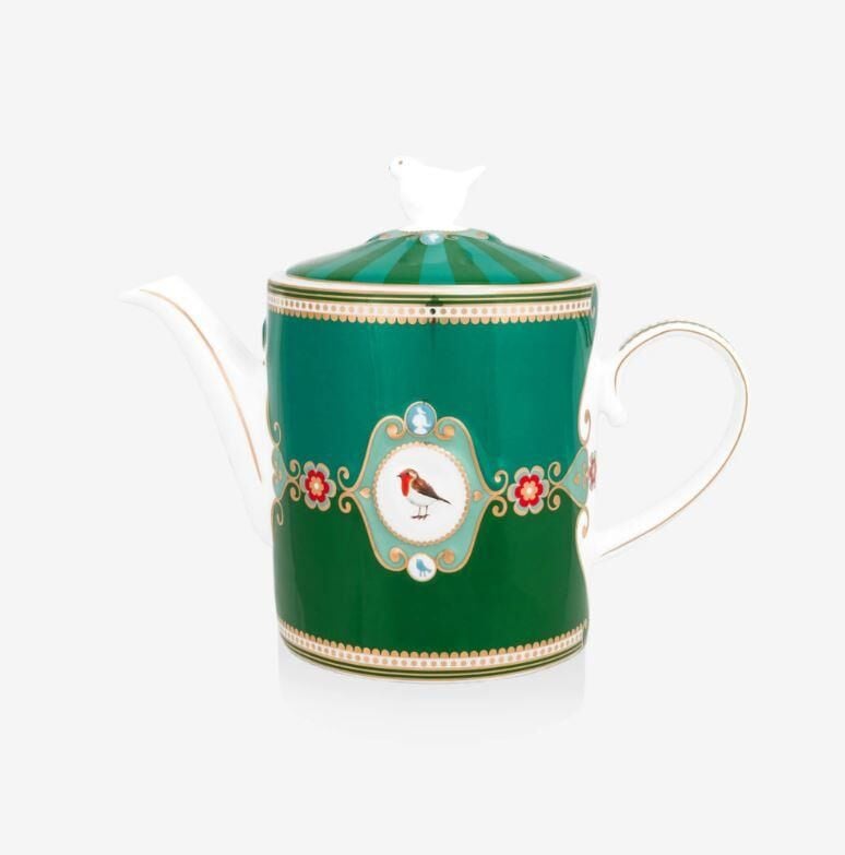 Yeşil Porselen Demlik 1300 Ml Love Birds  51005079