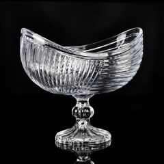 Oval Ayaklı Cam Servis Kase 26x16x24cm P281.370541