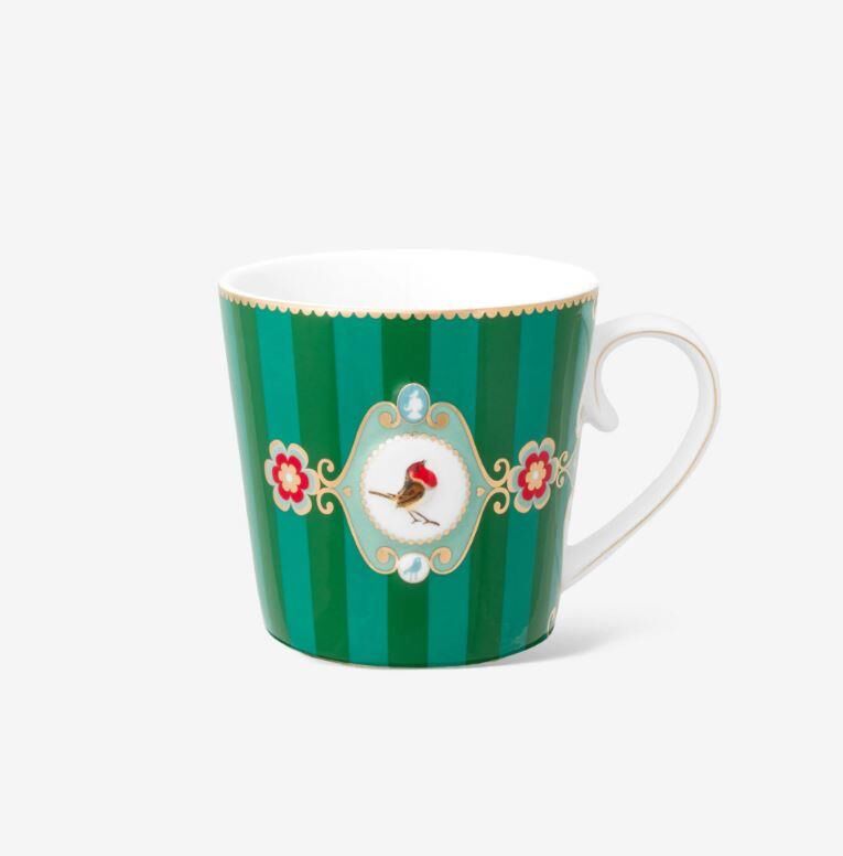Yeşil Porselen Kupa 250 Ml Love Birds 51002473