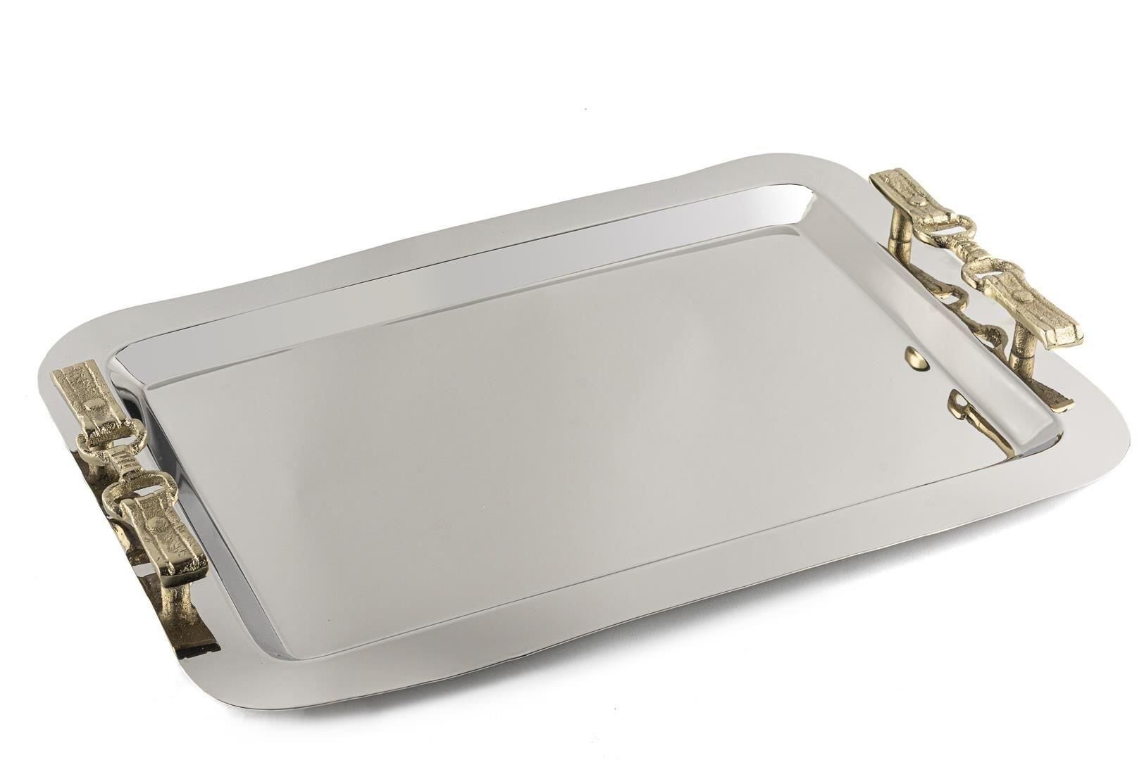 Metal Kemerli Tepsi 42x30x4cm P142.356484