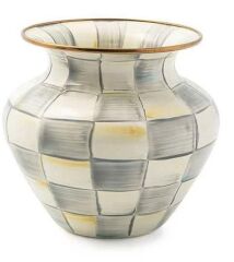 Sterling Check Enamel Large Vase 89821-540