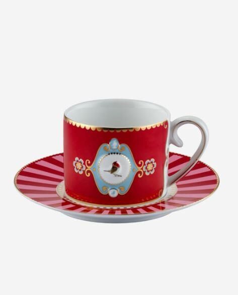 Love Birds Kırmızı Madalyon Desenli Kahve Fincanı 125 ml 51004200