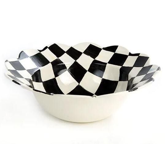 Courtly Check Enamel Petal Serving Bowl 89220-40S