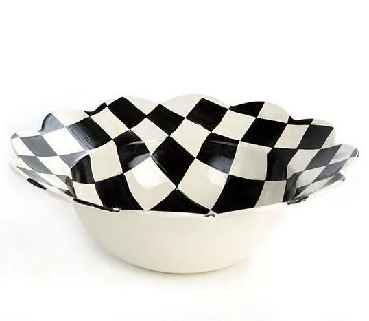 Courtly Check Enamel Petal Serving Bowl 89220-40S