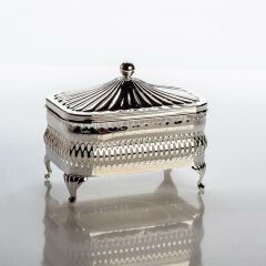 QUEEN ANNE İNGİLİZ GÜMÜŞÜ TEREYAĞI TABAĞI 13 X 8.5 CM - 0-4904
