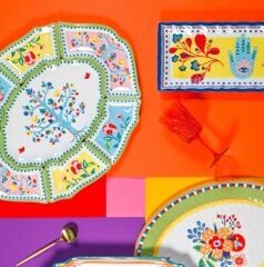 Baci Milano Mamma Mia Ağaç Desenli 7 Parça Meze Tabağı 50 cm x 60 cm CEN.MAM01