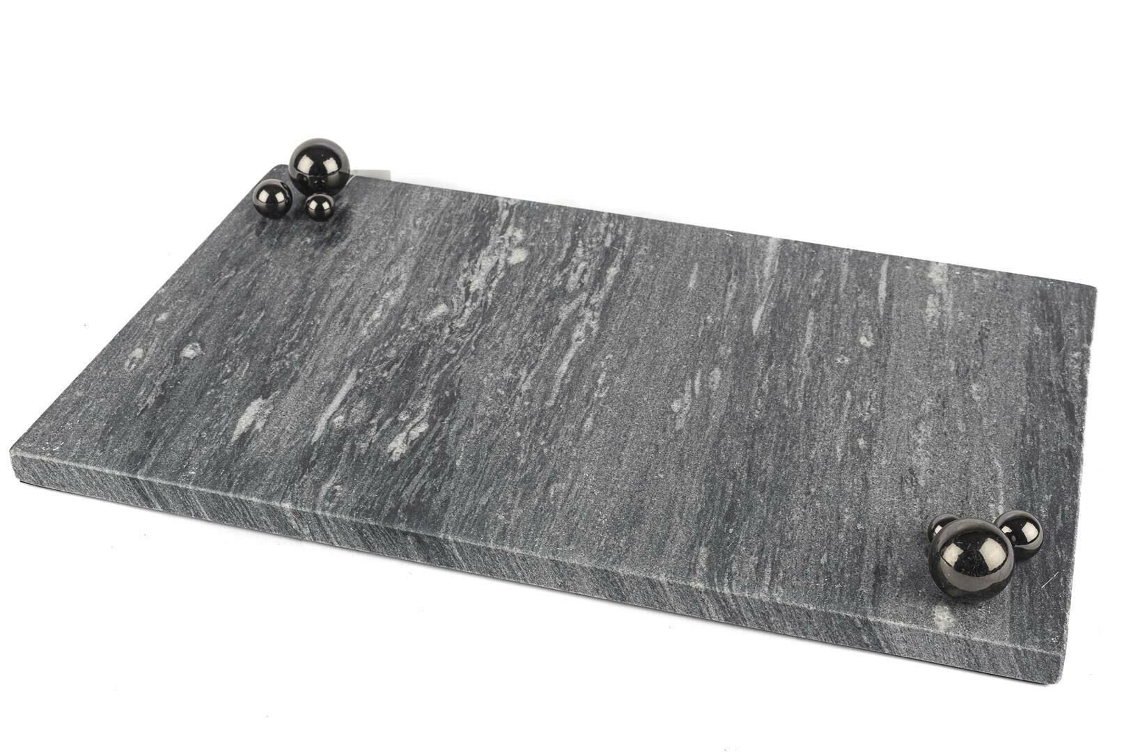 Gri Siyah MermerTepsi 34x22cm  P128.372873