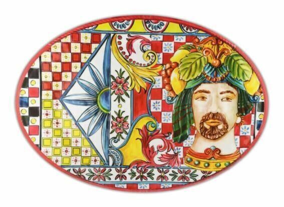 Baci Milano Sicily Oval Servis Tabağı 51 cm x 35,5 cm Turuncu 000001000161312001