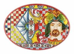 Baci Milano Sicily Oval Servis Tabağı 51 cm x 35,5 cm Turuncu 000001000161312001