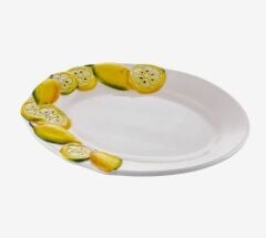 Beyaz Seramik Servis Tabağı 22X14 Cm  EW368