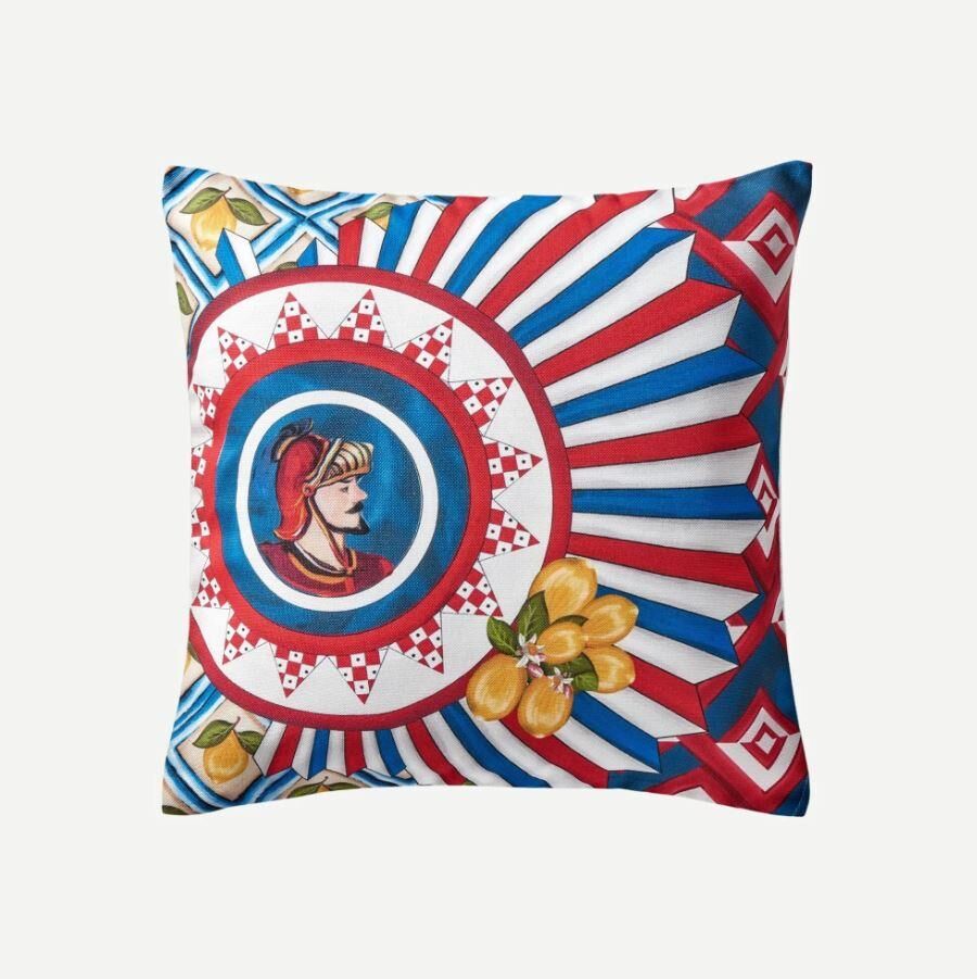 Chiara Alessi Kırmızı Mavi Polyester Dekoratif Yastık 43x43 cm CAT434PLCF