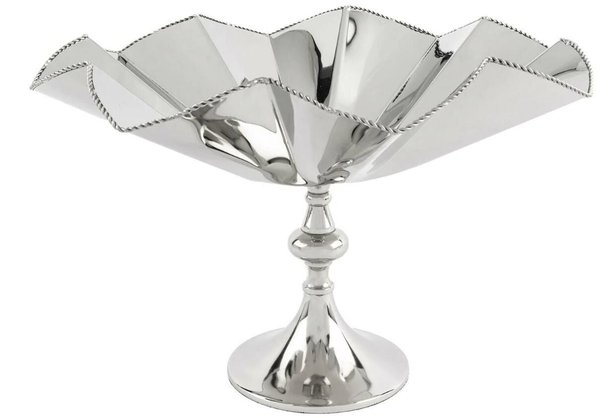 Linda Gümüş Ayaklı Metal Meyvalık 42x28cm P142.800880