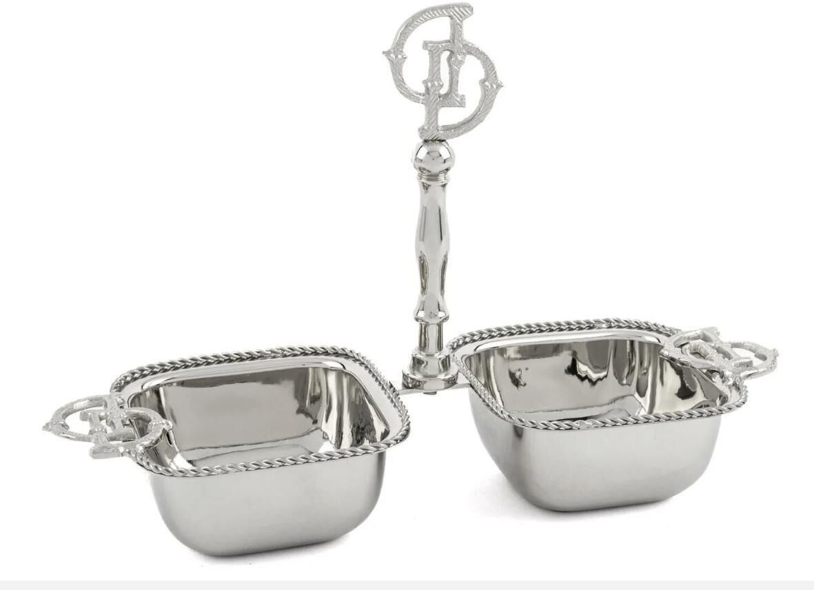 Darly Gümüş Metal 2li Çerezlik 31x11x21cm P142.801085