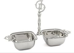Darly Gümüş Metal 2li Çerezlik 31x11x21cm P142.801085