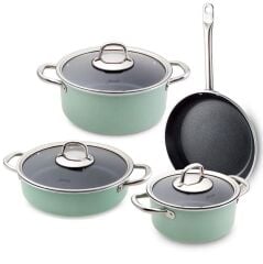 Mint Green 7 Parça Granit Tencere Seti