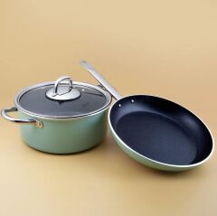 Mint Green 7 Parça Granit Tencere Seti