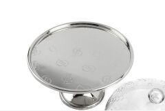 Darly Gümüş Cam Kapaklı Metal Kek Standı 22x27cm P142.801139