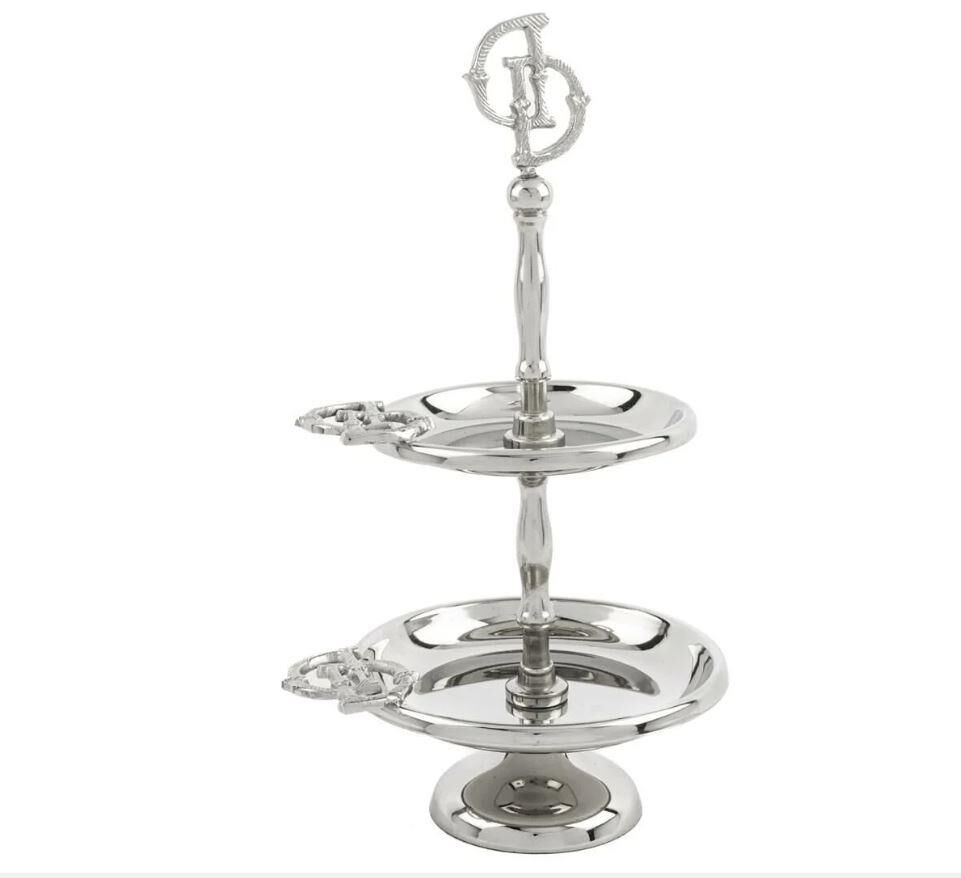 Darly Gümüş Metal 2 Katlı Sunumluk 15x30cm P142.801160