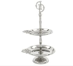Darly Gümüş Metal 2 Katlı Sunumluk 15x30cm P142.801160