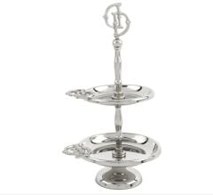 Darly Gümüş Metal 2 Katlı Sunumluk 15x30cm P142.801160