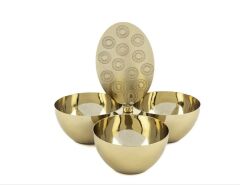Apollyon Gold Metal 3lü Çerezlik 20x17 cm P142.801306