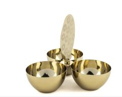 Apollyon Gold Metal 3lü Çerezlik 20x17 cm P142.801306