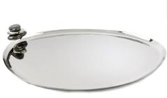 Gravel Gümüş Metal Elips Tepsi 45x35cm P303.397586