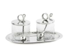 Gümüş Tepsili 2li Kavanoz St 28x15x13cm P341.379322