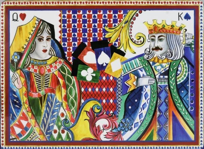 Kırmızı Mavi Lamine Mantar Amerikan Servisi 39X29 Cm PLAC.REG01