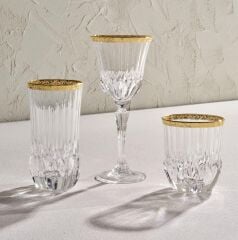 RCR Adagio 6'lı Altın Rimli Meşrubat Bardağı Seti 400 ml  000001000167898001