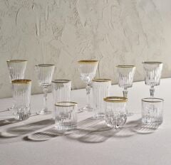 RCR Adagio 6'lı Altın Rimli Su Bardağı Seti 350 ml  000001000167894001