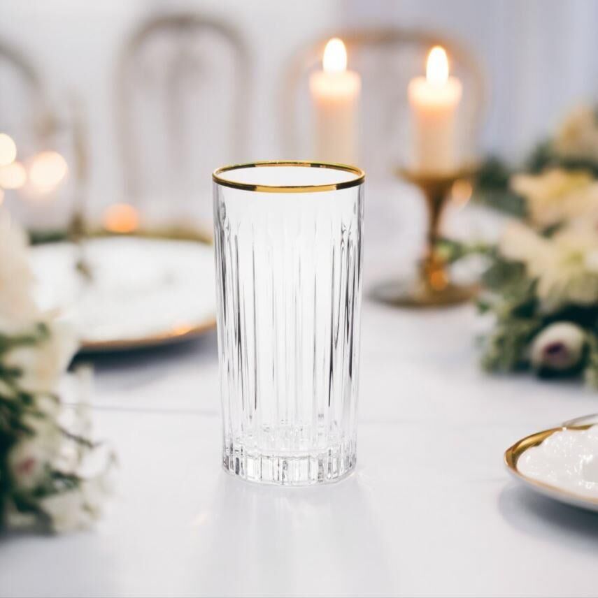 RCR Timeless 6'lı Altın Rimli Meşrubat Bardağı Seti 440 ml 000001000164157001