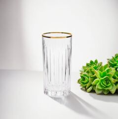 RCR Timeless 6'lı Altın Rimli Meşrubat Bardağı Seti 440 ml 000001000164157001