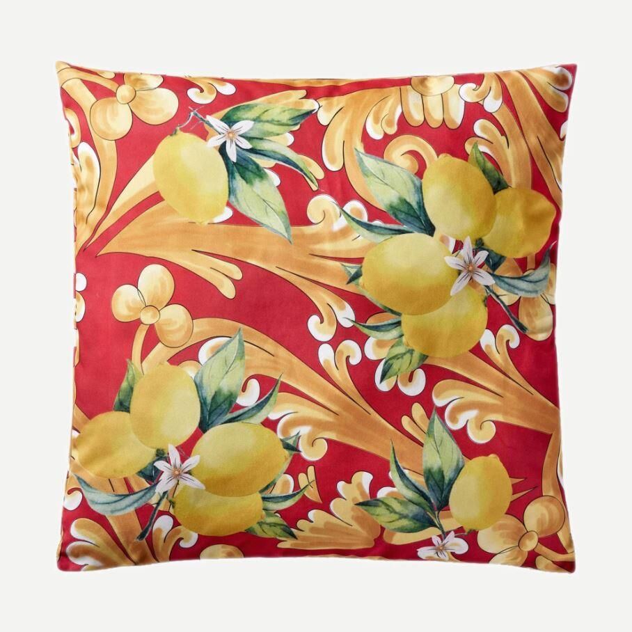 Capri Kırmızı Limonlu 43x43 cm Dekoratif Yastık CATY4343PLRD