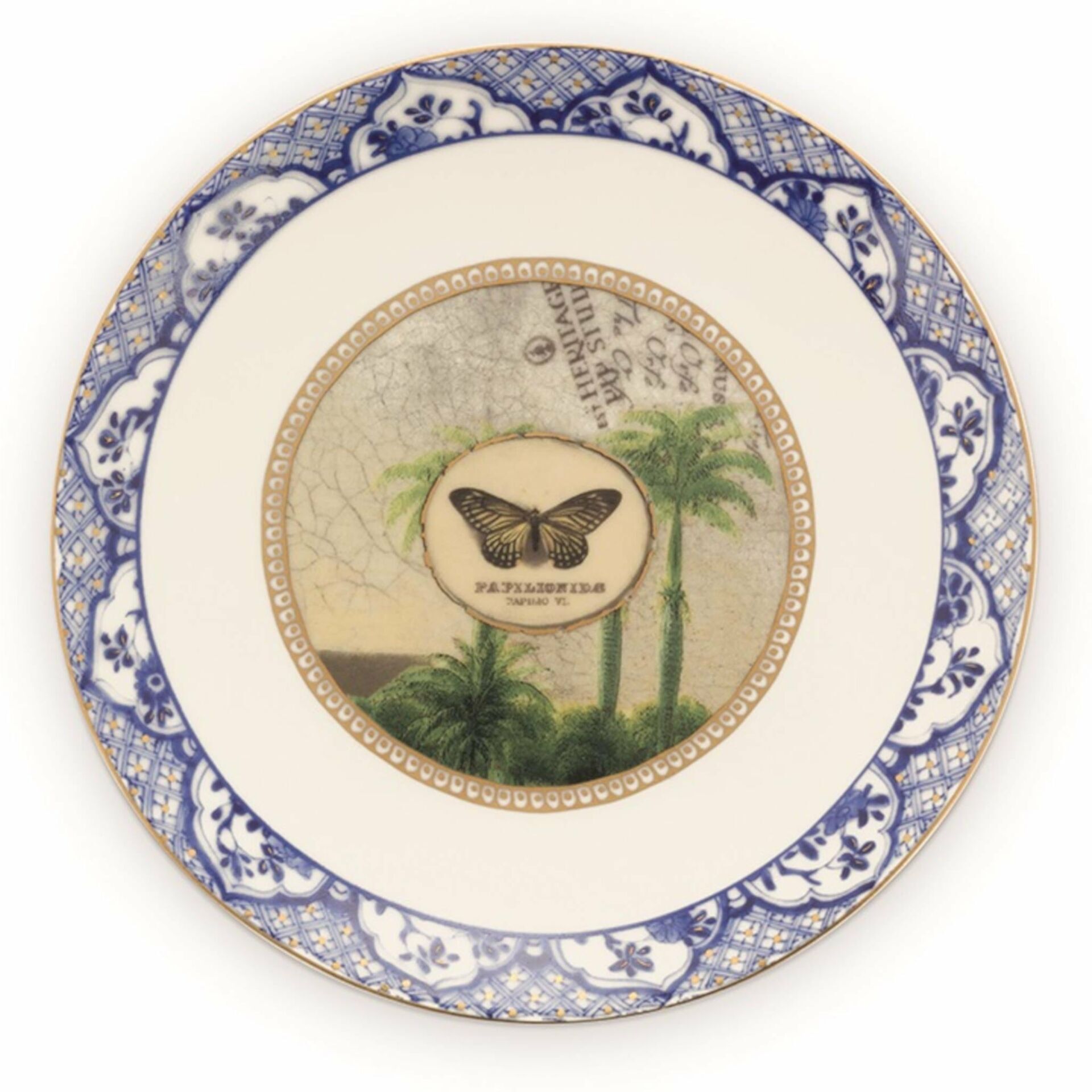 PİP HERİTAGE KELEBEKLİ  MAVİ BORDÜRLÜ  TABAK 15 CM 51001267