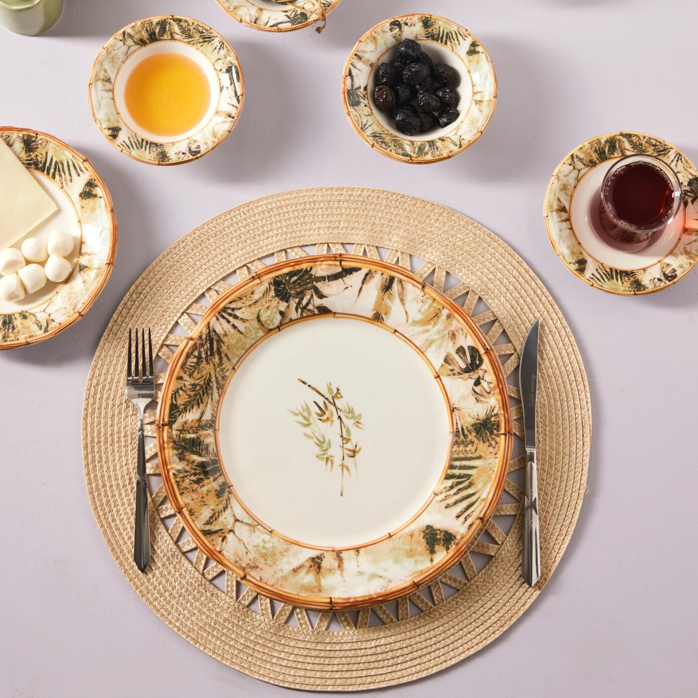Bamboo Stoneware 26 Parça 6 Kişilik Kahvaltı Takımı 500.01.02.0239