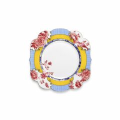 PİP ROYAL MAVİ / SARI ÇİÇEK DESENLİ KAHVALTI TABAĞI 23,5 CM. 51001095