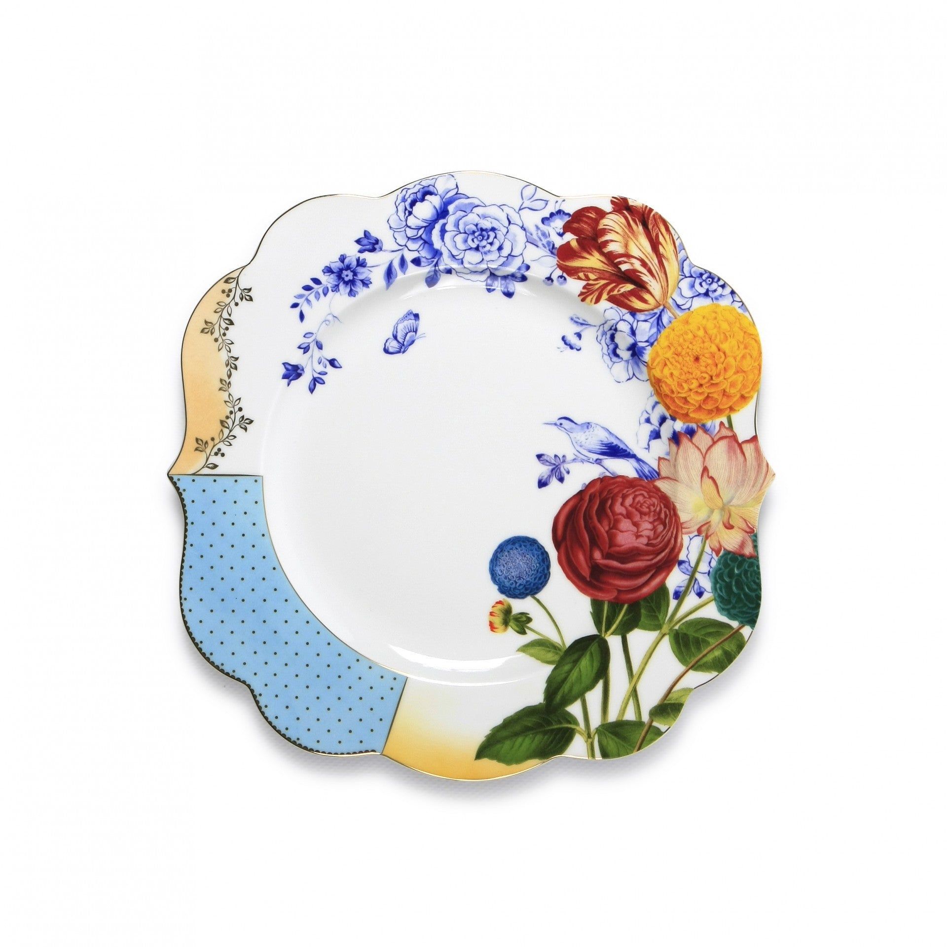 PİP ROYAL BEYAZ / MAVİ ÇİÇEK DESENLİ YEMEK TABAĞI 28 CM. 51001094