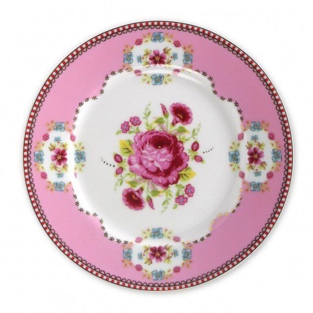 PİP LOVE BİRDS KIRMIZI/PEMBE ÇİZGİLİ TABAK 21 CM 51001026