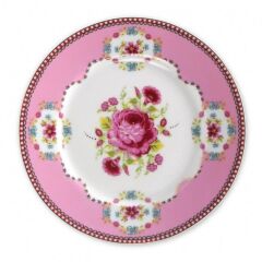 PİP LOVE BİRDS KIRMIZI/PEMBE ÇİZGİLİ TABAK 21 CM 51001026