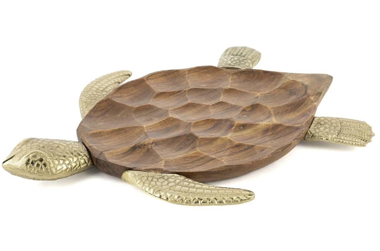 Gold Kaplumbağ Dek Ahşap Tabak 45x34x6cm P102.395506