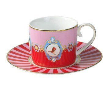Kırmızı Pembe Porselen Çay Fincanı 200 Ml 51004012