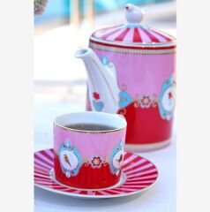 Kırmızı Pembe Porselen Çay Fincanı 200 Ml 51004012