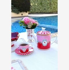 Kırmızı Pembe Porselen Çay Fincanı 200 Ml 51004012