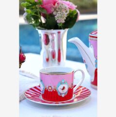 Kırmızı Pembe Porselen Çay Fincanı 200 Ml 51004012