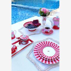 Kırmızı Pembe Porselen Çay Fincanı 200 Ml 51004012