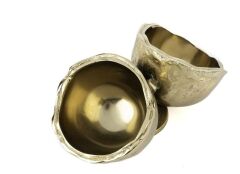Gold Coconut 2 Bölmeli Dek Metal Kase 24x12cm P102.395537